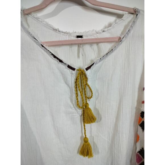 3351) Free People Embroidery Tassel Intimately Bodysuit Long Sleeve Size Medium - Picture 7 of 7